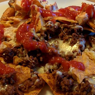Ostgratinerade nachos med tacofärs