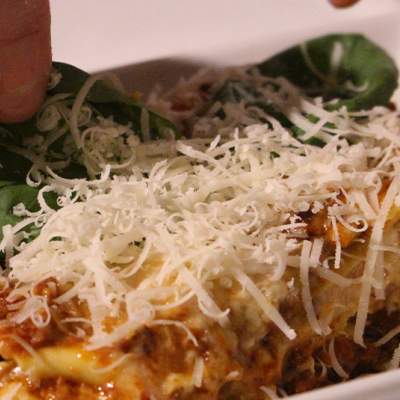 Lasagne med zucchini, linser och fetaost